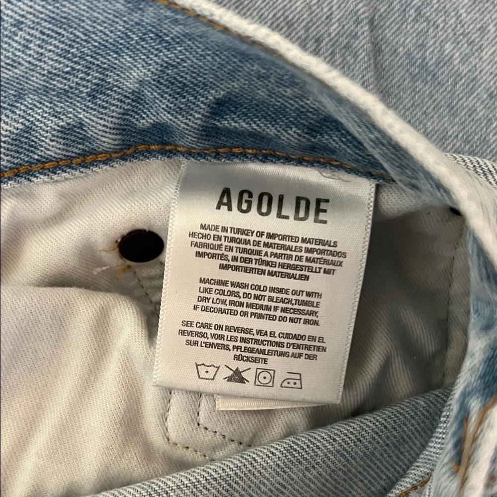 Agolde Light Wash Button-Fly Straight Jeans - Picture 5 of 6